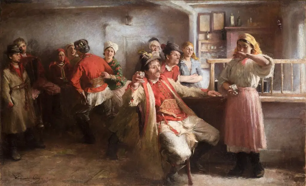 Courtship, by Włodzimierz Tetmajer, oil, 1898