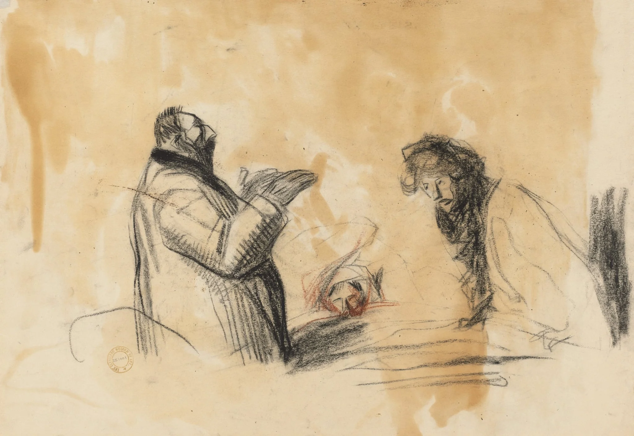 Sketch for In the Hospital (verso), detail