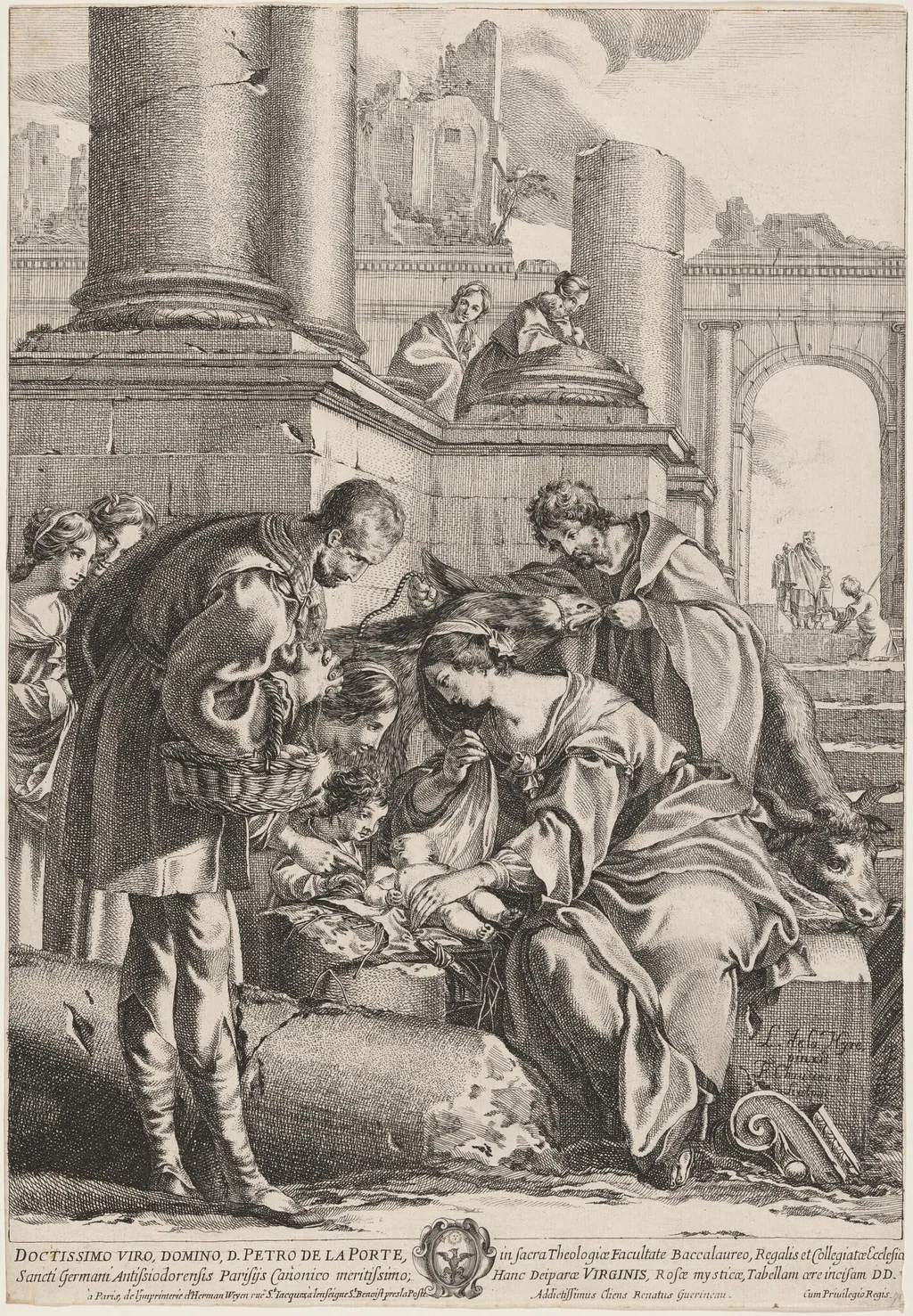 The Adoration of the Shepherds, by François Chauveau, ink, 1644