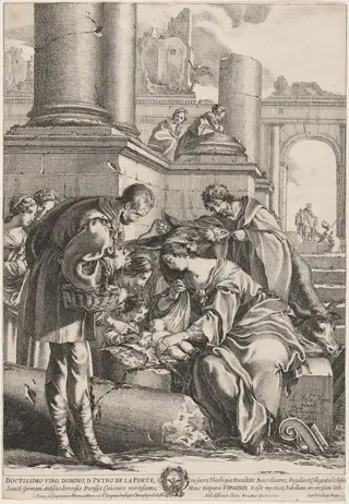 The Adoration of the Shepherds, by François Chauveau, ink, 1644