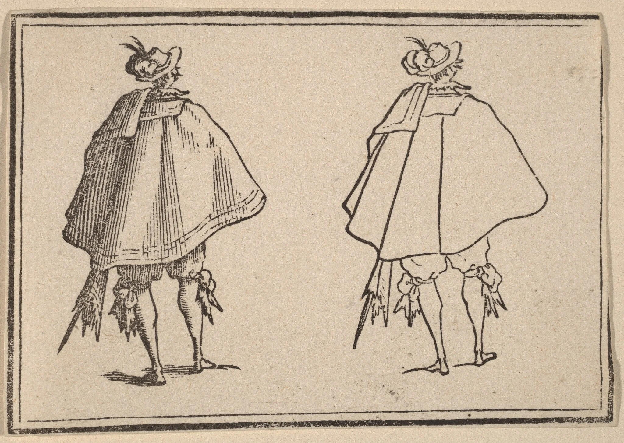 Gentleman in Large Mantle, Seen from Behind, detail