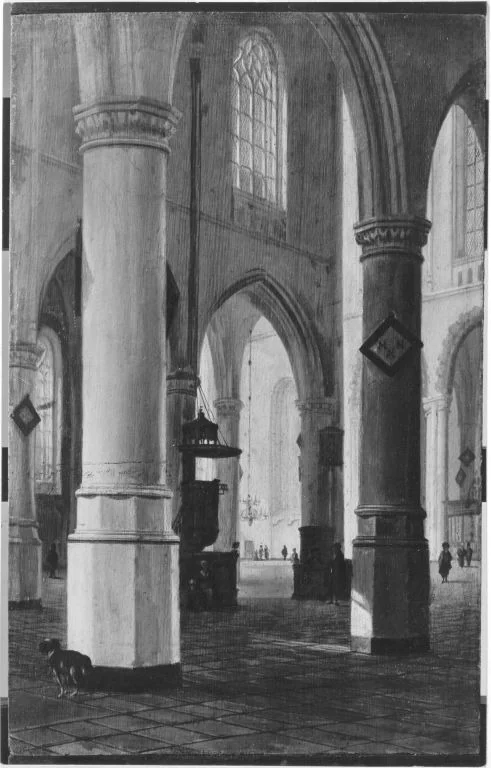 Inneres der Oude Kerk in Delft, detail