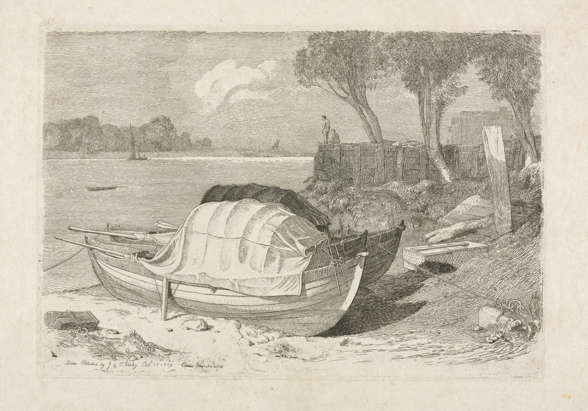 Two Beached Fishing Boats, detail