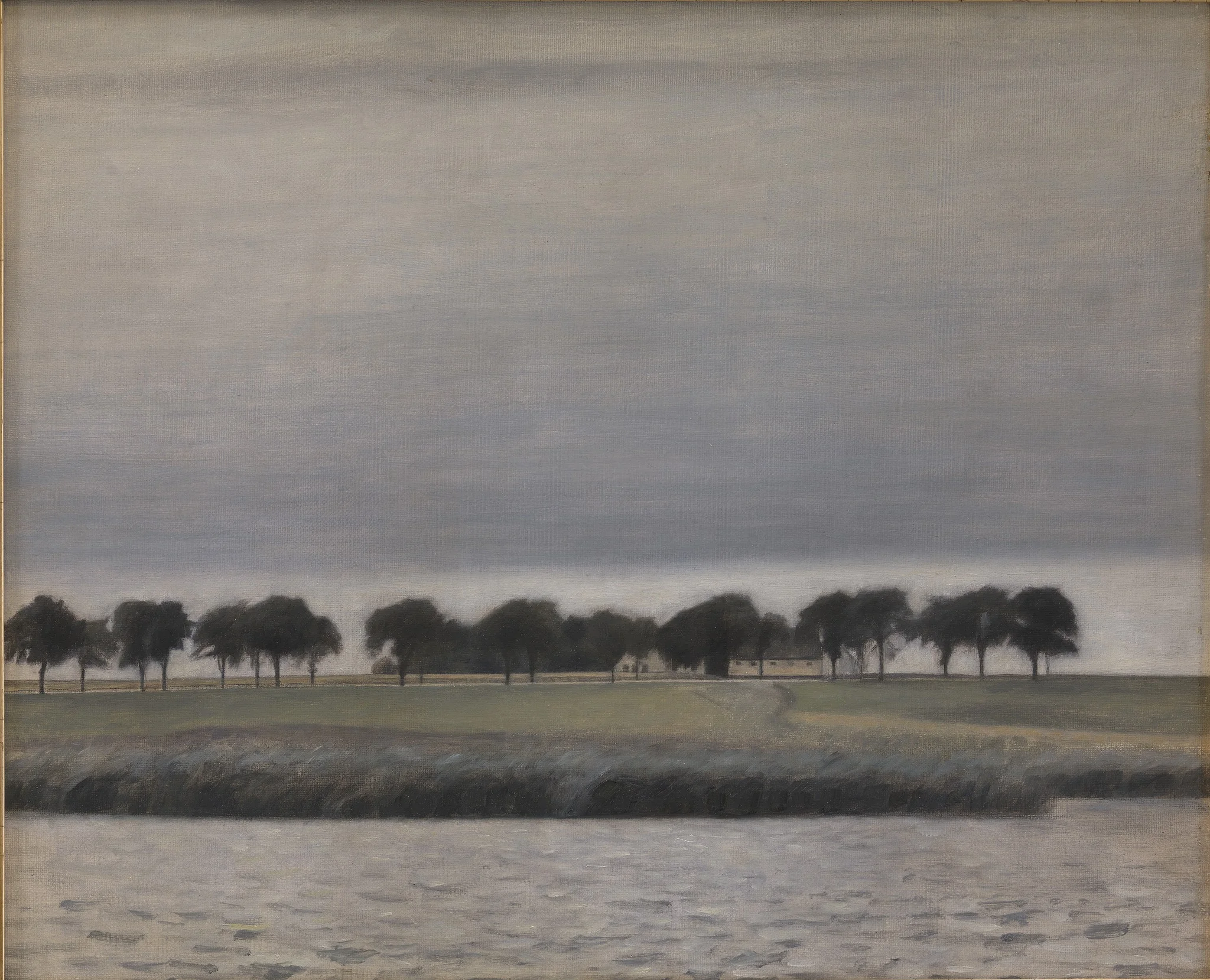 Forstudie til "Solregn. Gentofte Sø", detail
