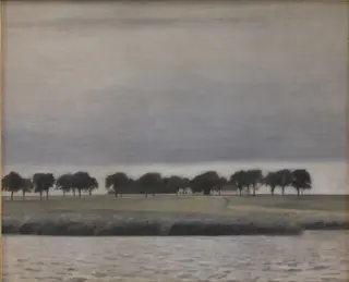 Forstudie til "Solregn. Gentofte Sø", by Vilhelm Hammershøi, unspecified, 1903