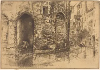 Two Doorways, by James McNeill Whistler, ink, 1880