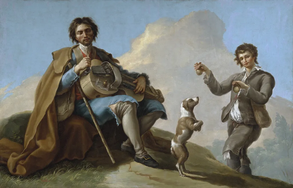 The blind Musician, by Ramón Bayeu, oil