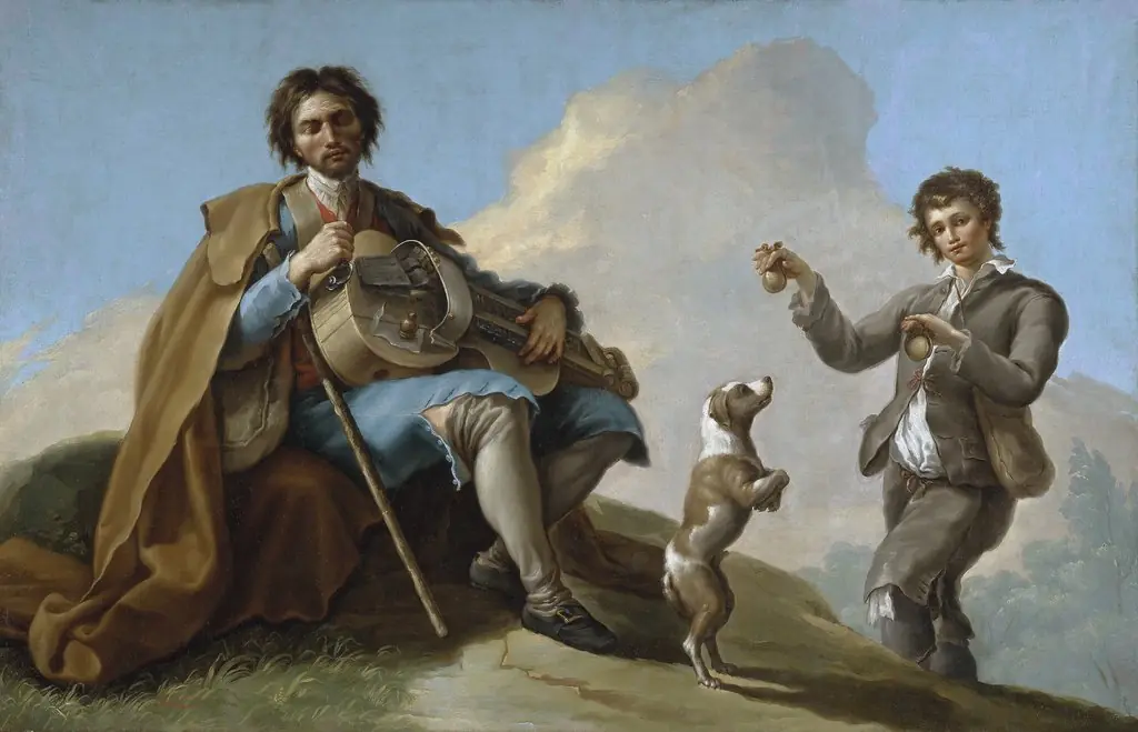 The blind Musician, by Ramón Bayeu, oil