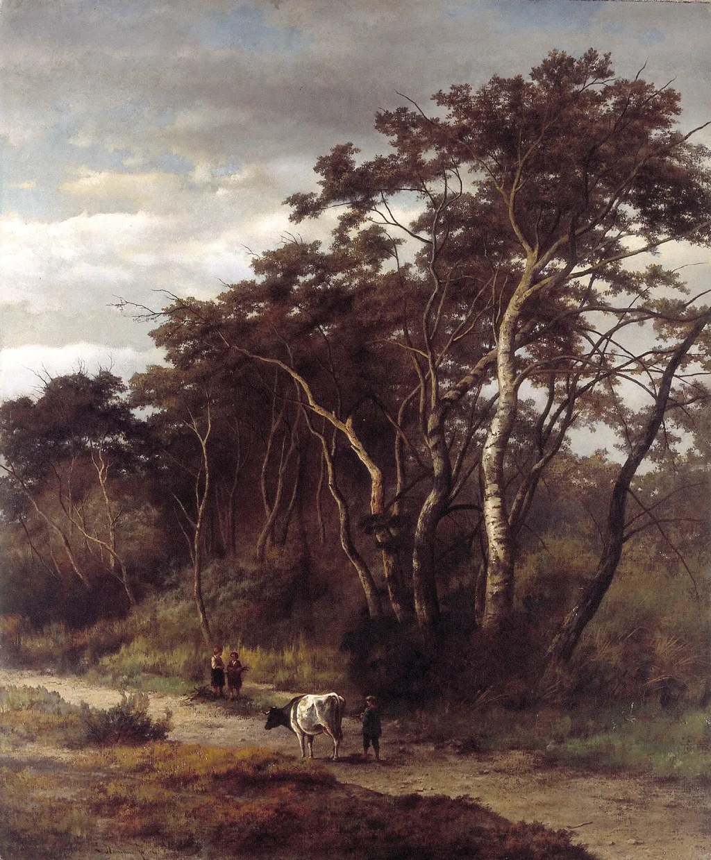 Landscape in Kennemerland, by Solomon Leonard Verveer, oil, 1869