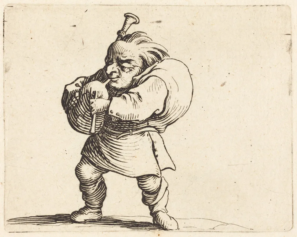 The Bagpipe Player, by Jacques Callot, ink, 1622