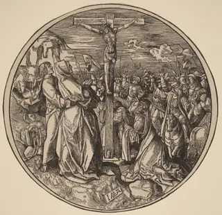 The Crucifixion, by Jacob Cornelisz. van Oostsanen, ink, 1514