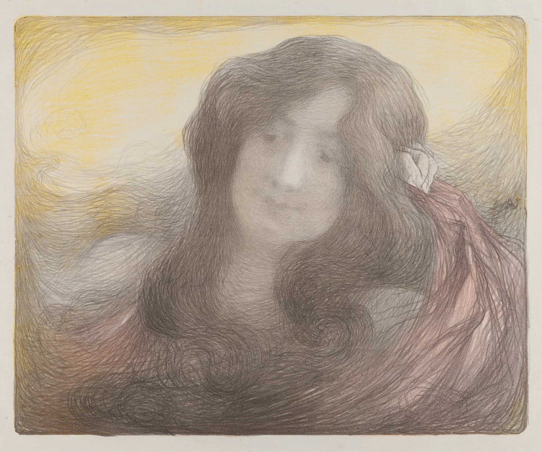 Girl with Long Hair, detail