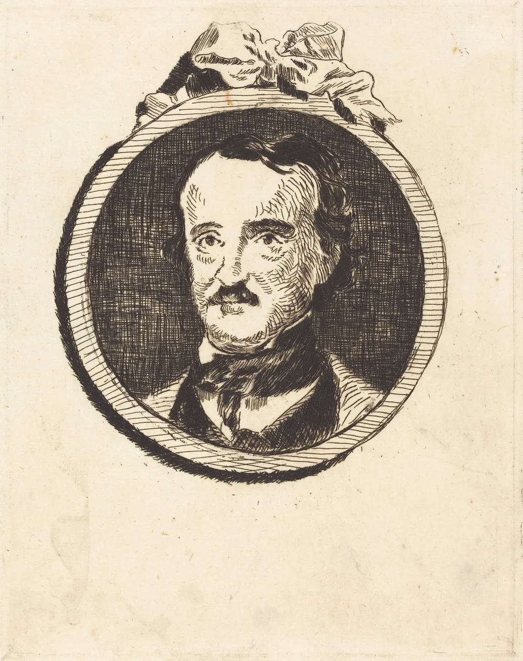 Edgar Poe, by Édouard Manet, ink, 1860