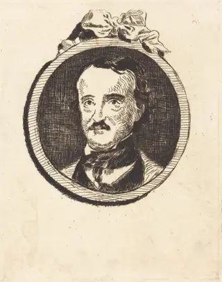 Edgar Poe, by Édouard Manet, ink, 1860