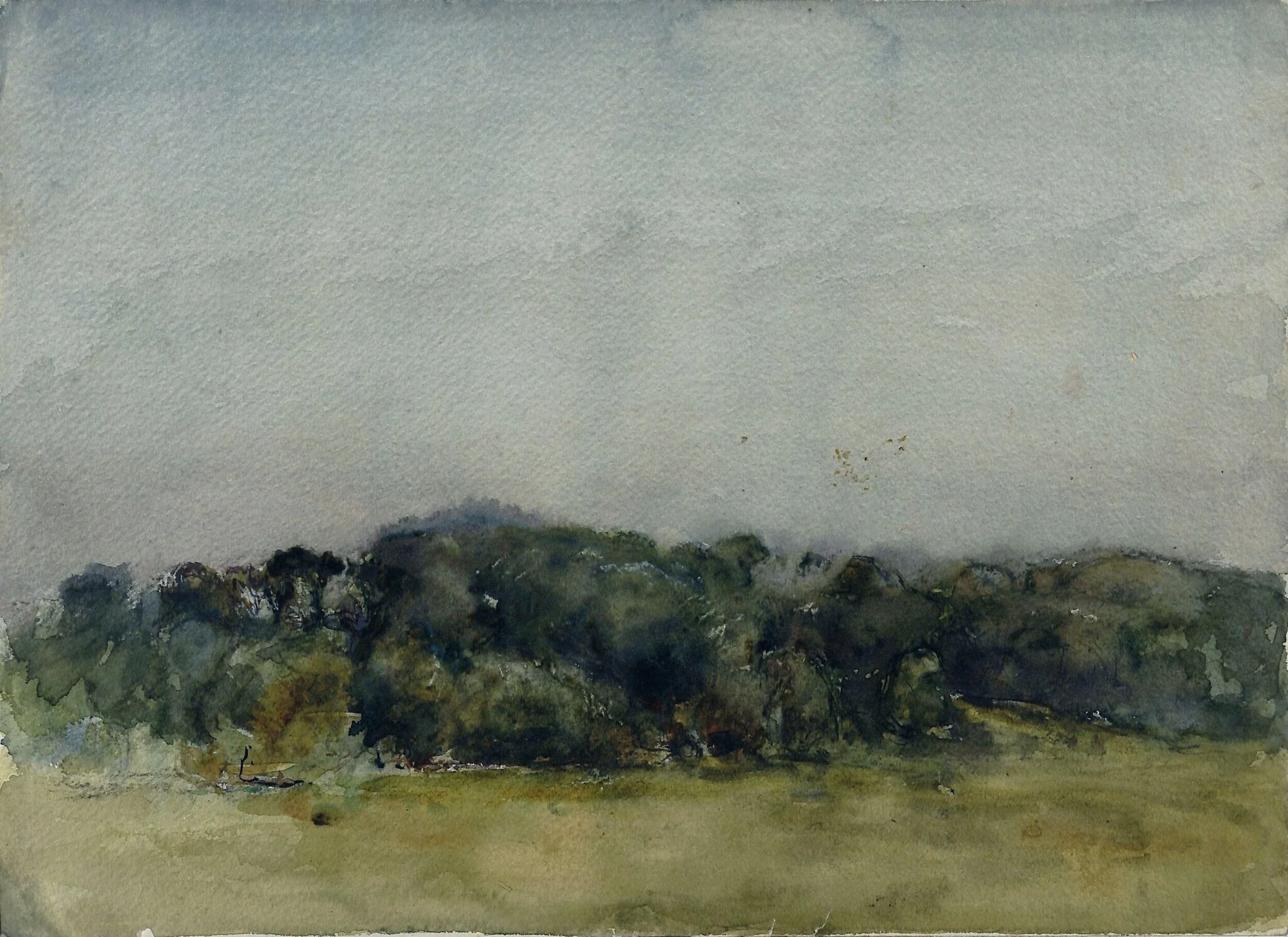 Landscape with bank of trees, detail