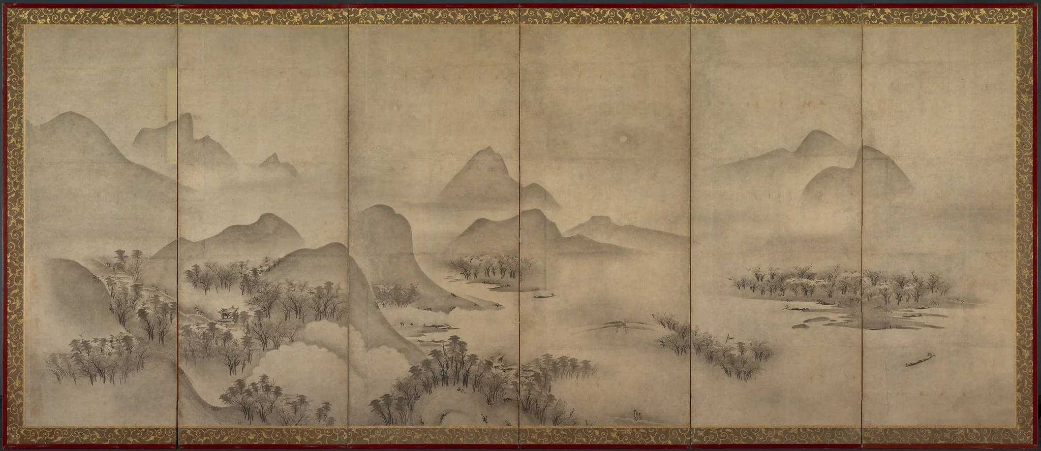 Moonlit Landscape (one of a pair), detail
