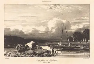 View in England (Vue prise en Angleterre), by Jules Dupré, ink, 1836