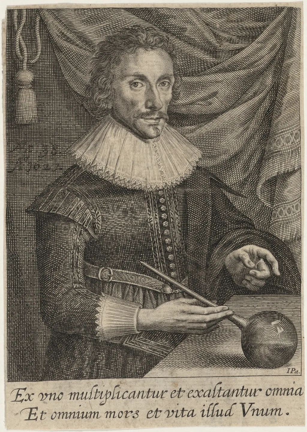 Portrait of a Man, by John Payne, ink, 1627