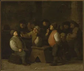 Merry-making in a tavern, by Pieter Quast, oil, 1636