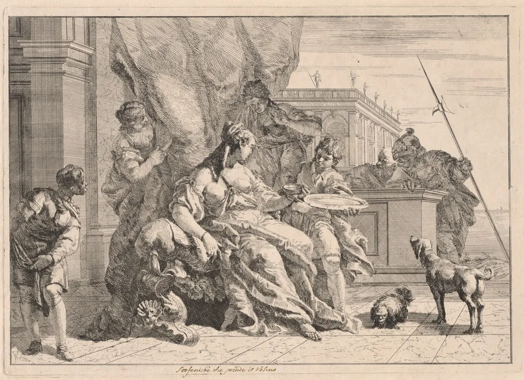 Sofonisba (or Artemisia), by Francesco Fontebasso, ink, 1744