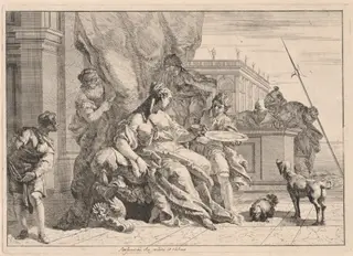 Sofonisba (or Artemisia), by Francesco Fontebasso, ink, 1744
