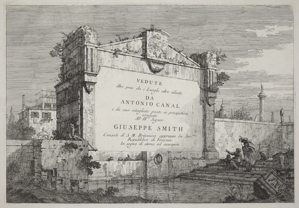 Title Plate, by Canaletto, ink, 1740