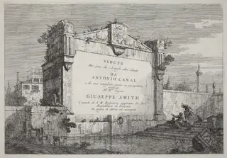 Title Plate, by Canaletto, ink, 1740