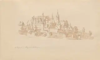 Das Schloss zu Kaiserslautern, by Karl Julius von Leypold, graphite, 1840