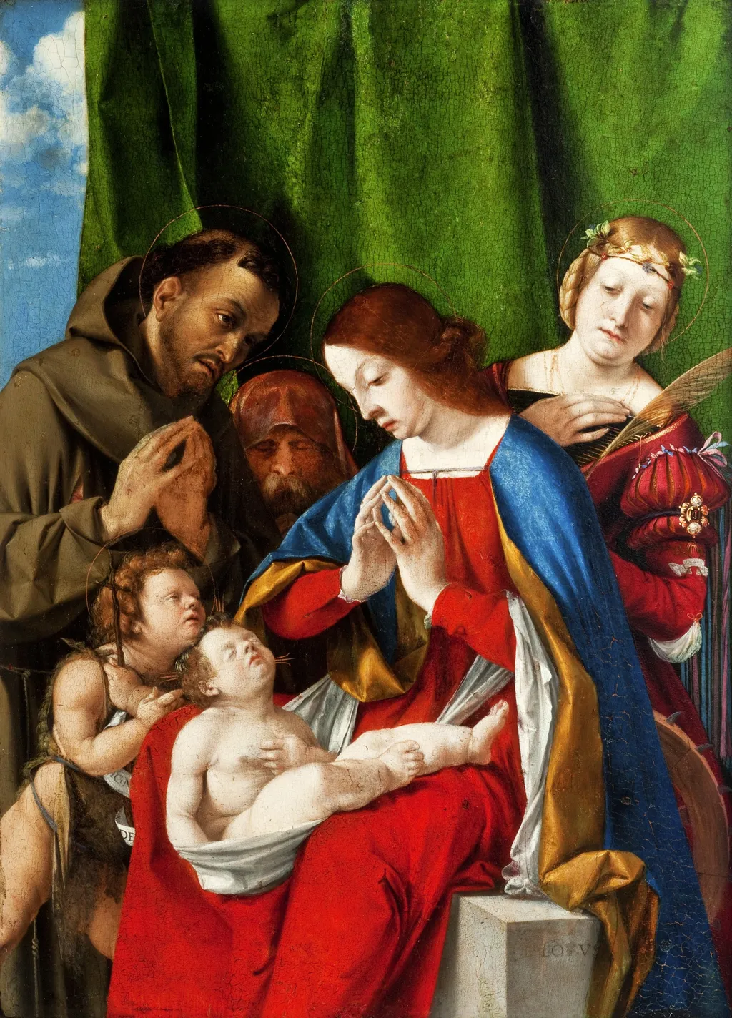 Adoration of the Christ Child, by Lorenzo Lotto, oil, 1508