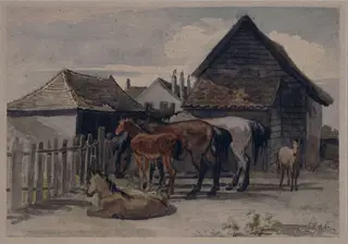 Horses and Foals, by James Ward, watercolor, 1750