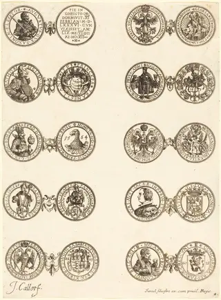 Coins [plate 4], by Jacques Callot, ink, 1630