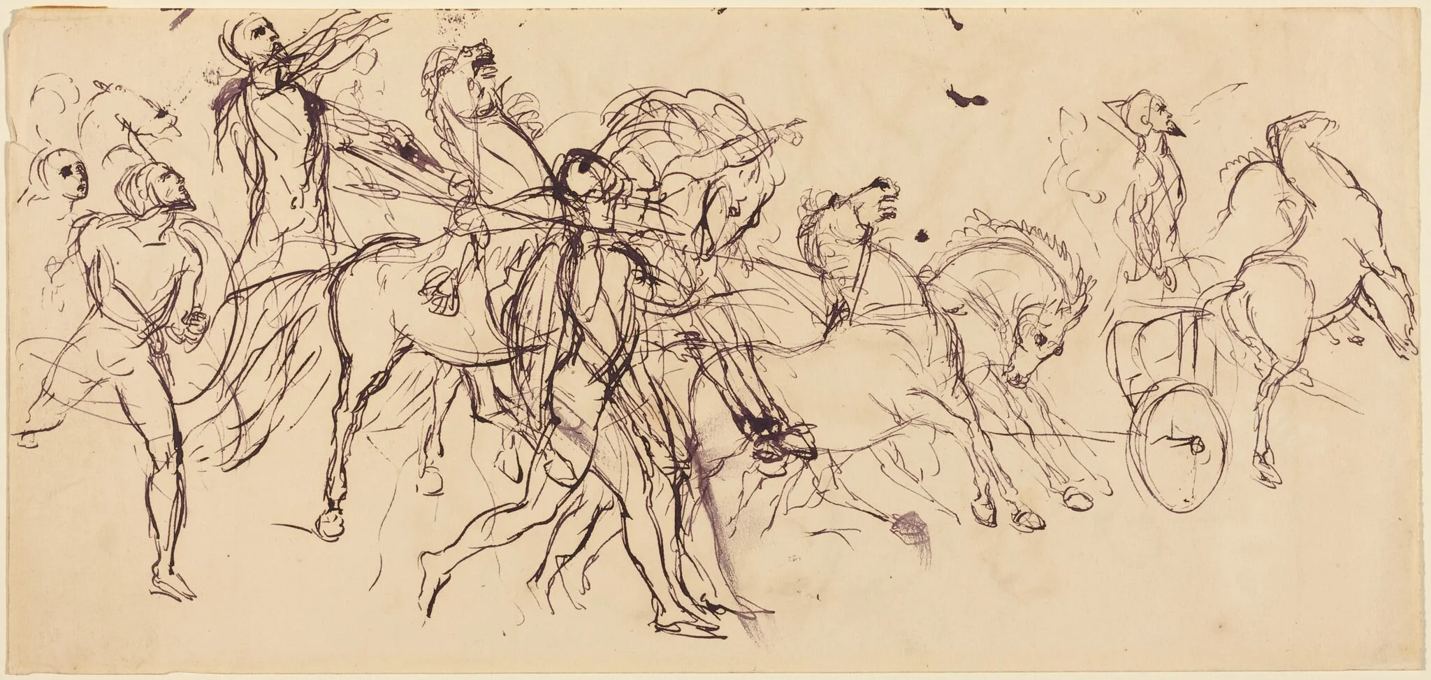 Charioteers (recto and verso), detail