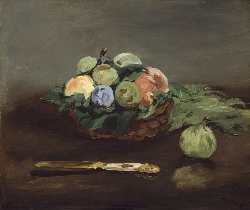 Basket of Fruit, by Edouard Manet, oil, 1864