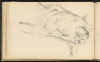 Study of the Allegorical Figure Bellona in Rubens' "The Apotheosis of Henri IV", by Paul Cézanne, graphite, 1880