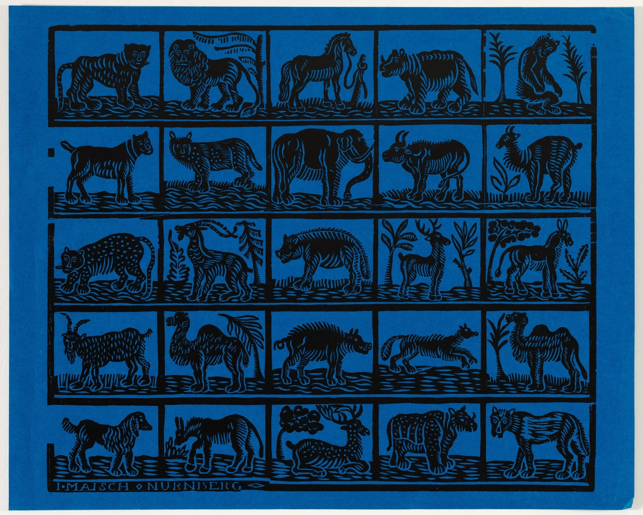 Endpaper with Animals, detail