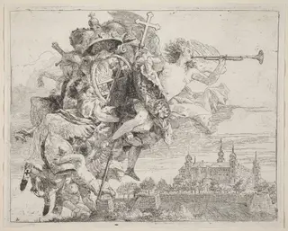Arms of Karl Philip von Greiffenklau, Prince-Bishop of Wurzburg, by Giovanni Domenico Tiepolo, ink, 1753