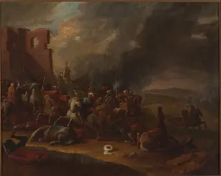 Battle with the Turks, by Arnold Frans Rubens, oil, 1713