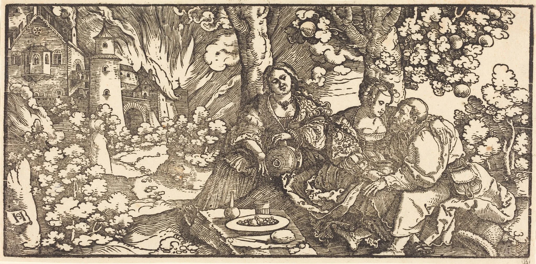 Lot and His Daughters, detail