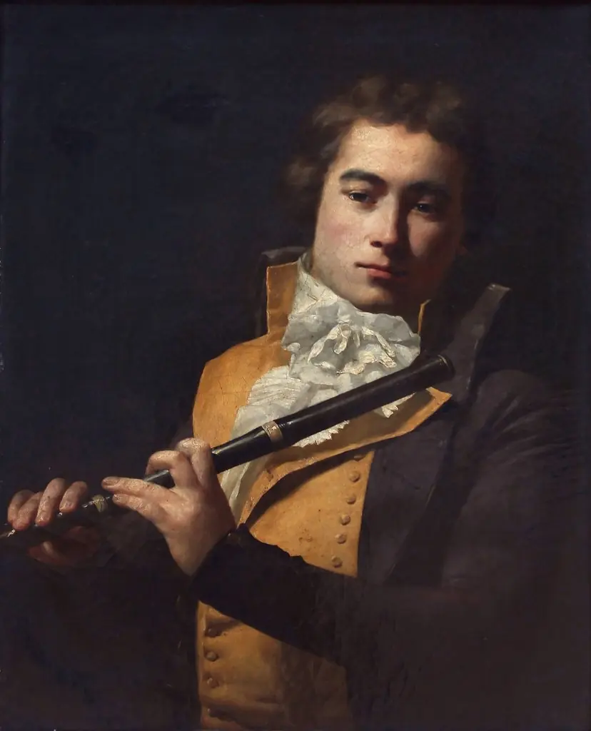 Portrait of flutist François Devienne, by Jacques-Louis David, oil, 1796