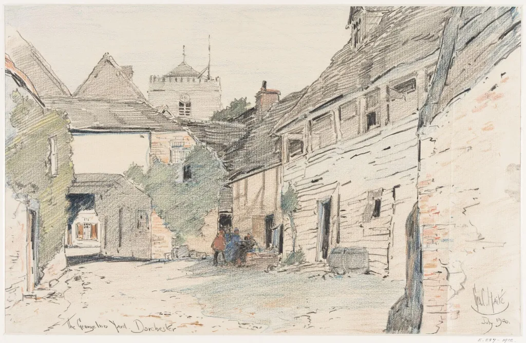 The George Inn Yard, Dorchester., by Haite, 1900