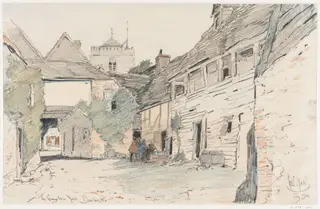 The George Inn Yard, Dorchester., by Haite, 1900