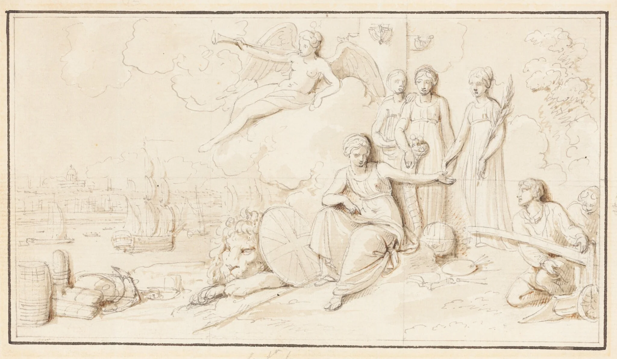 An Allegory of Britain's Mercantile Power, detail