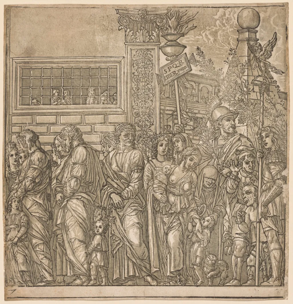 The Triumph of Julius Caesar:  Procession of Men, Women and Children, by Andrea Andreani, 1596