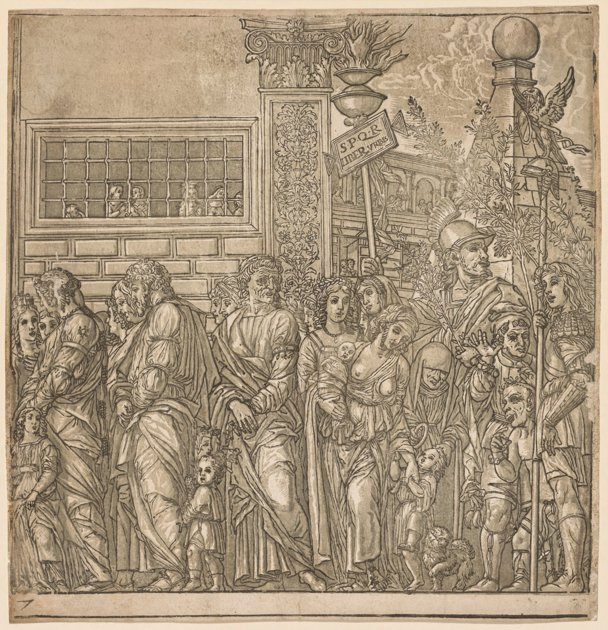 The Triumph of Julius Caesar: Procession of Men, Women and Children, detail