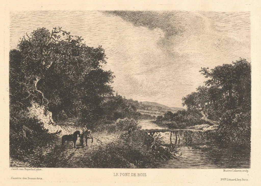 Le Pont de Bois, by Maxime Lalanne, ink, 1873