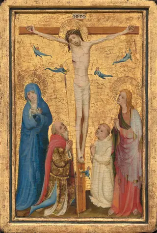 The Crucifixion, by Master of Saint Veronica, tempera, 1405