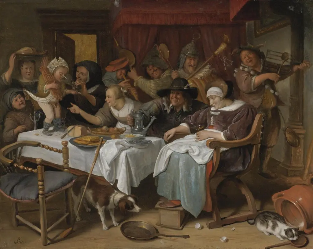 Twelfth Night, by Jan Steen, oil, 1660