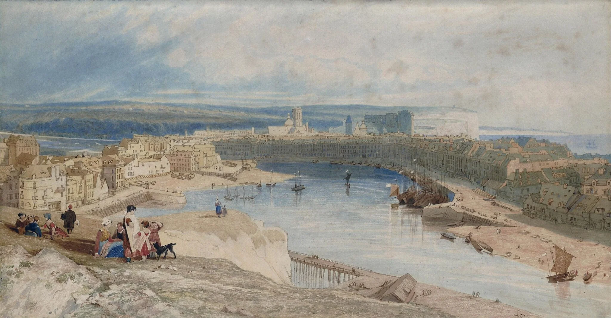 Dieppe, from the Heights on the East, detail
