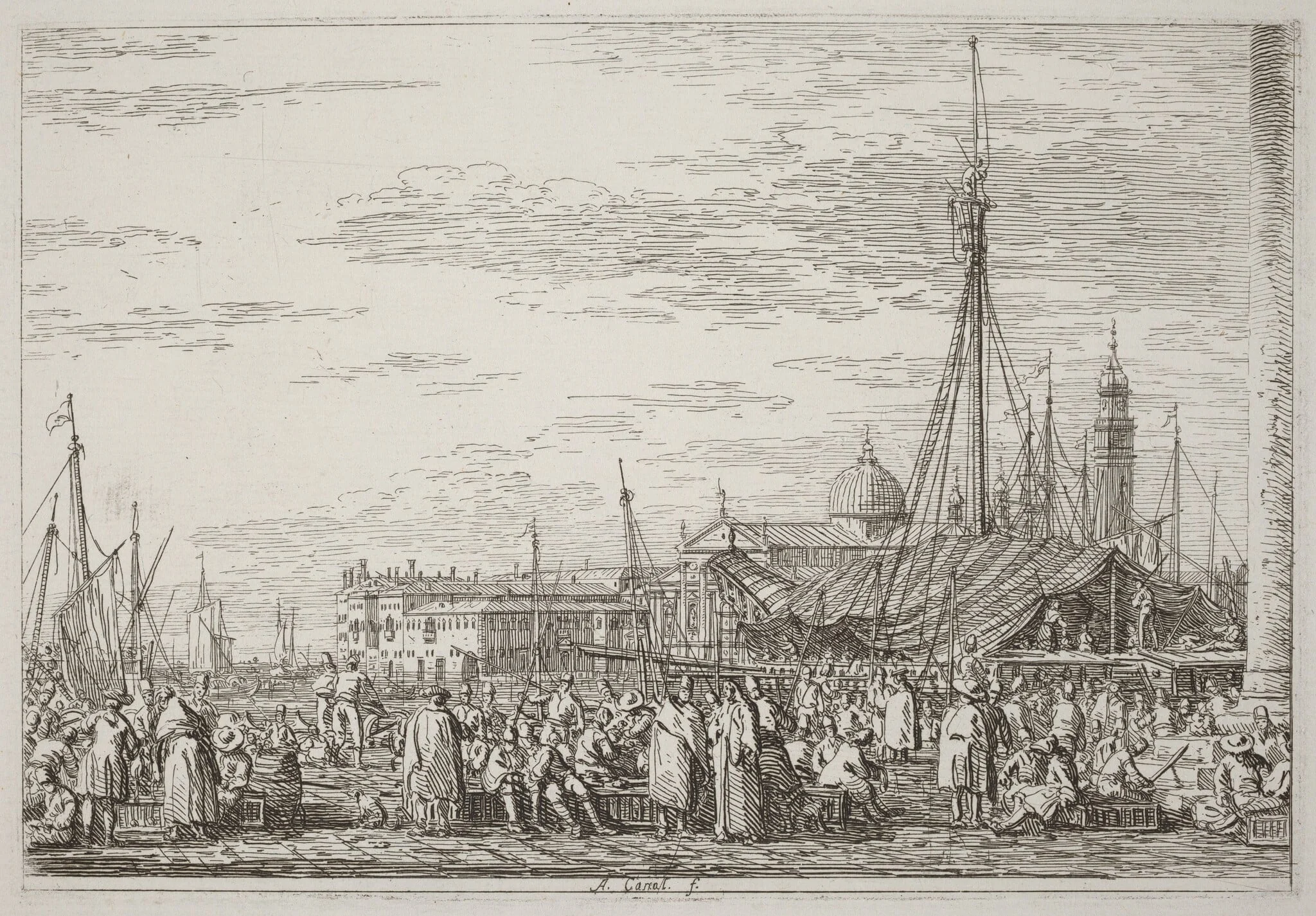 The Market on the Molo [upper left], detail