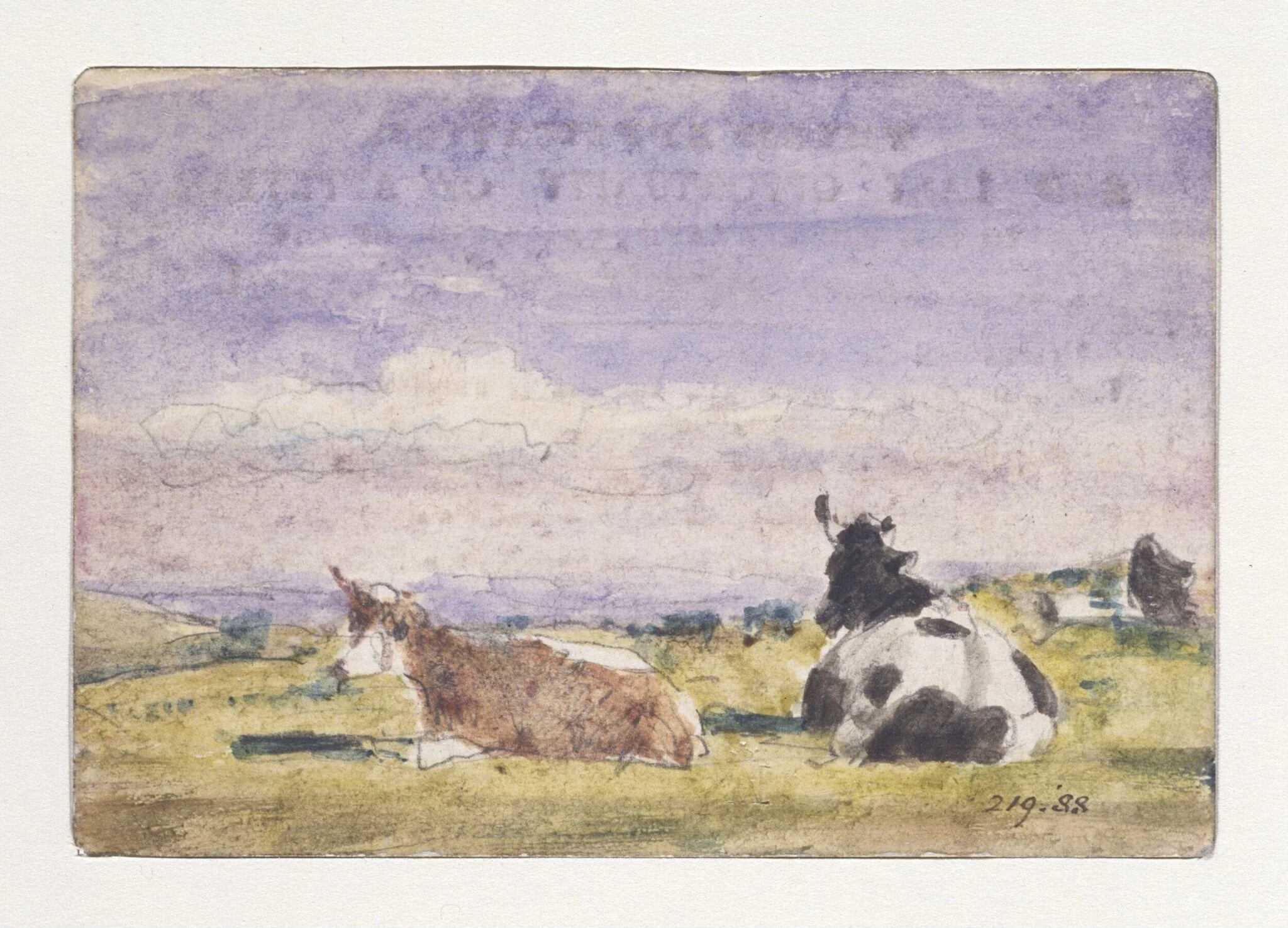 Study of cows at Hampstead, detail